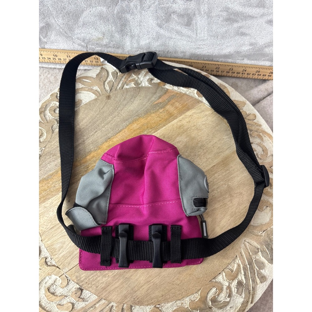 Arcadia Trail Dog Treat Training Bag Pink Gray Adjustable Waist Pouch Canvas